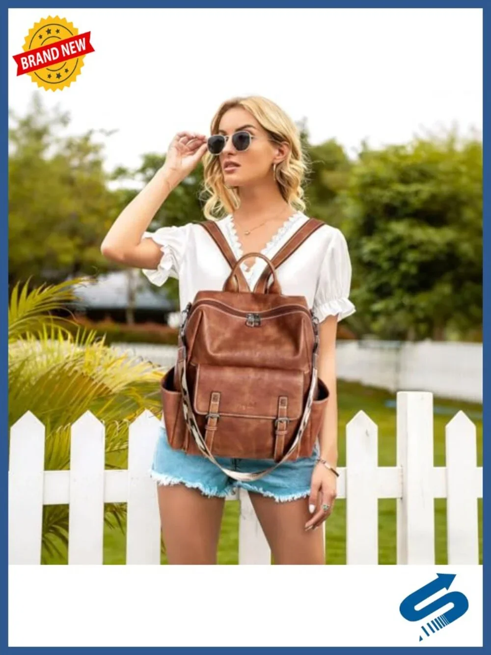 Faux Leather Backpack Purse for Women Large Laptop Work Travel Handbag